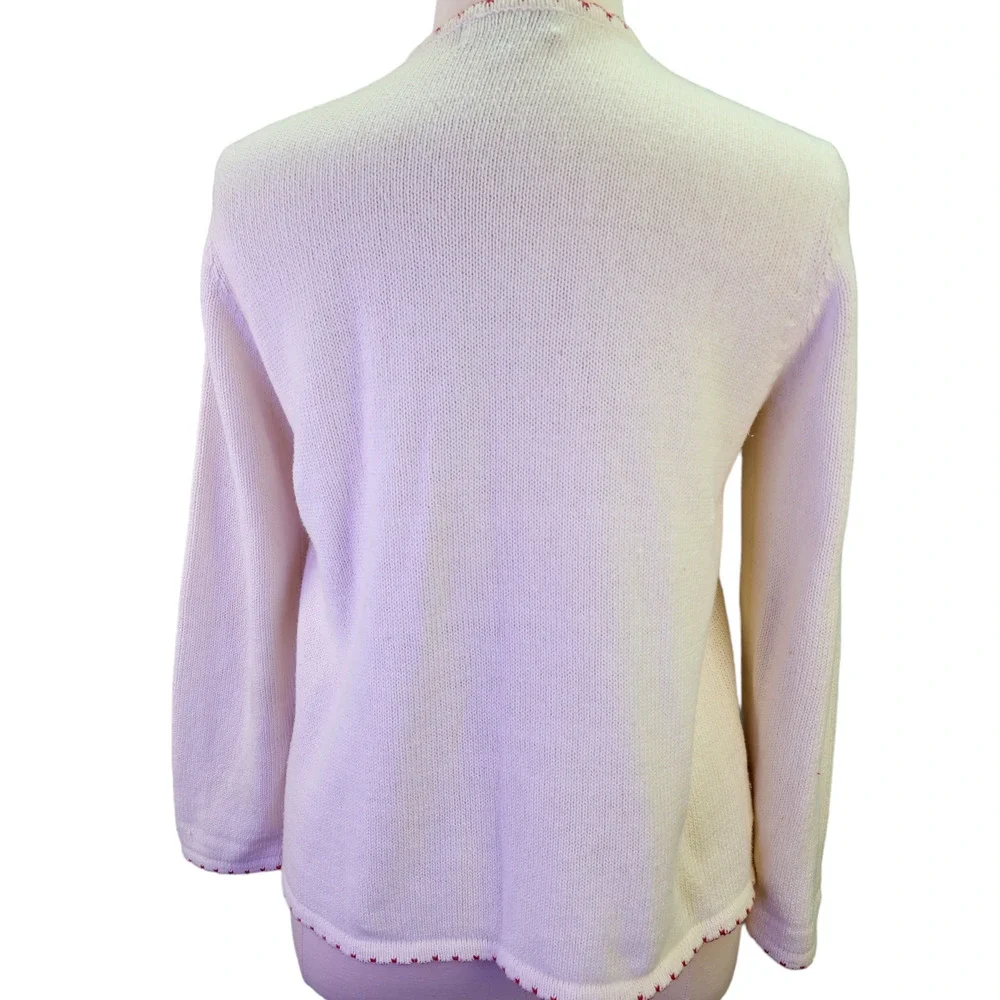 Haband Sweater Women’s Large Embroidered Floral Button-Up Cardigan Cottagecore - Picture 5 of 16